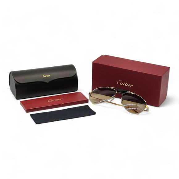 Cartier Santos de Cartier Sunglasses - Gold - Picture 9 of 9